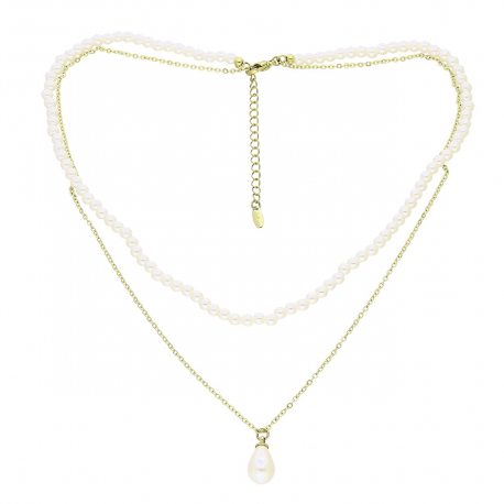 14K CELEBRYTKA POZŁACANA 39+3 CM PERŁOWA ELEGANCJA XUPING 89087