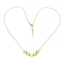 14K CELEBRYTKA POZŁACANA 46+3 CM DIAMENTOWANE KULKI XUPING 89089