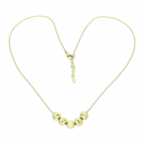 14K CELEBRYTKA POZŁACANA 46+3 CM DIAMENTOWANE KULKI XUPING 89089