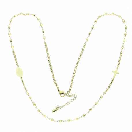 14K CELEBRYTKA POZŁACANA 62+5 CM KRZYŻYK I MEDALIK XUPING 89090