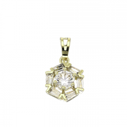 14K ZAWIESZKA POZŁACANA 21/12 MM BRYLANTOWA MARKIZA XUPING 89100
