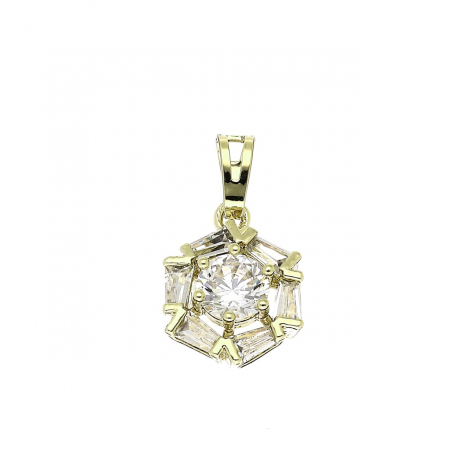 14K ZAWIESZKA POZŁACANA 21/12 MM BRYLANTOWA MARKIZA XUPING 89100