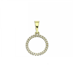 14K ZAWIESZKA POZŁACANA 19/12 MM BRYLANTOWA KARMA XUPING 89101