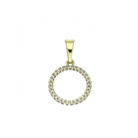 14K ZAWIESZKA POZŁACANA 19/12 MM BRYLANTOWA KARMA XUPING 89101