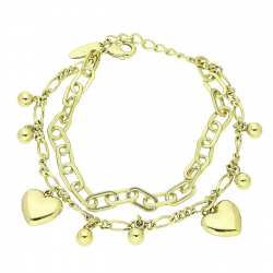 14K BRANSOLETKA POZŁACANA 18+3 CM DWURZĘDOWA XUPING 89117