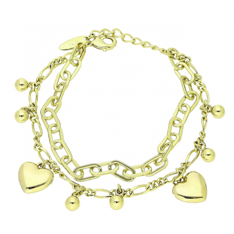 14K BRANSOLETKA POZŁACANA 18+3 CM DWURZĘDOWA XUPING 89117