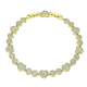 14K BRANSOLETKA POZŁACANA 19-17 CM 7 MM BRYLANTOWE SERCA XUPING 89127