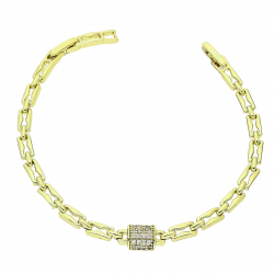 14K BRANSOLETKA POZŁACANA 19-17 CM 7 MM DELIKATNA XUPING 89128