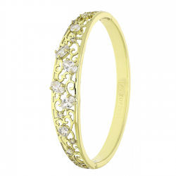 14K BRANSOLETK9 POZŁACANA 57/11 MM AŻUROWY BANGLE XUPING 89130