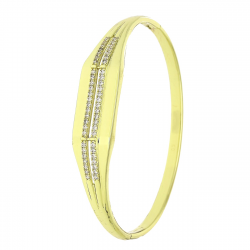 14K BRANSOLETK POZŁACANA 60/11 MM BRYLANTOWY BANGLE XUPING 89133