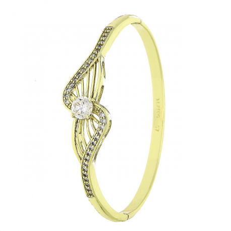 14K BRANSOLETK POZŁACANA 57/14 MM BRYLANTOWY BANGLE XUPING 89136