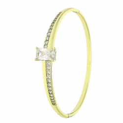 14K BRANSOLETK POZŁACANA 60/10 MM BRYLANTOWY BANGLE XUPING 89137