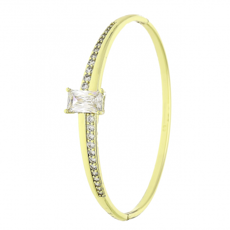 14K BRANSOLETK POZŁACANA 60/10 MM BRYLANTOWY BANGLE XUPING 89137