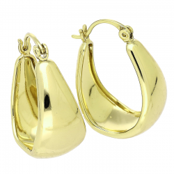 14K KOLCZYKI POZŁACANE 27/12 MM ZŁOTE TRADYCYJNE XUPING 89141