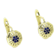 14K KOLCZYKI POZŁACANE 13/10 MM SZAFIROWE ELEGANTKI XUPING 89147