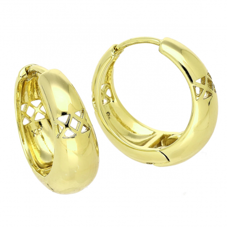 14K KOLCZYKI POZŁACANE 19/8 MM ZŁOTE TRADYCYJNE XUPING 89152