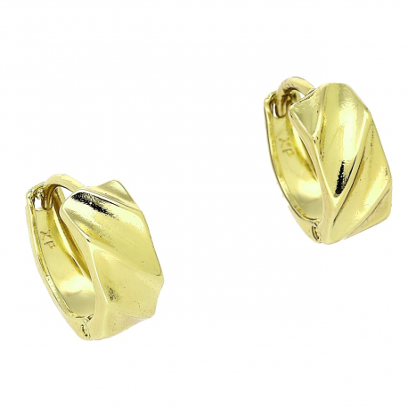 14K KOLCZYKI POZŁACANE 13/6 MM ZŁOTE KÓŁKA XUPING 89153