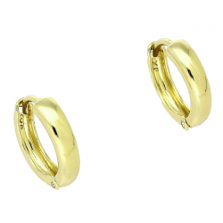 14K KOLCZYKI POZŁACANE 13/3 MM ZŁOTE KÓŁKA XUPING 89154