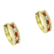 14K KOLCZYKI POZŁACANE 13/4 MM ZŁOTE KÓŁKA EMALIA XUPING 89158