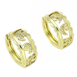 14K KOLCZYKI POZŁACANE 16/8 MM ZŁOTE KÓŁKA XUPING 89162