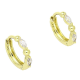 14K KOLCZYKI POZŁACANE 13/3 MM BRYLANTOWE KÓŁKA XUPING 89166