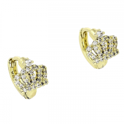 14K KOLCZYKI POZŁACANE 11/9 MM KORONA KSIĘŻNICZKI XUPING 89169
