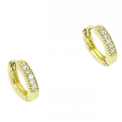 14K KOLCZYKI POZŁACANE 11/2,5 MM BRYLANTOWE KÓŁECZKA XUPING 89176