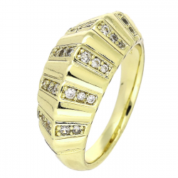 14K PIERŚCIONEK POZŁACANY 9 MM BRYLANTOWA ELEGANCJA XUPING 89202