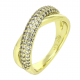 14K PIERŚCIONEK POZŁACANY 7 MM BRYLANTOWA ELEGANCJA XUPING 89203