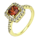 14K PIERŚCIONEK POZŁACANY 11 MM GRANAT RADIANT XUPING 89209