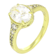 14K PIERŚCIONEK POZŁACANY 10 MM TRADYCYJNY BRYLANTOWY XUPING 89214