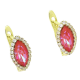 14k KOLCZYKI POZŁACANE 15/8 MM ROSE DELITE CRYSTAL XUPING 89232