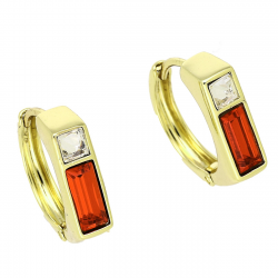 14k KOLCZYKI POZŁACANE 16/5 MM SIAM CRYSTAL XUPING 89236