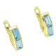 14k KOLCZYKI POZŁACANE 13/5 MM SAPPHIRE LIGHT CRYSTAL XUPING 89237