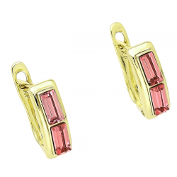 14k KOLCZYKI POZŁACANE 13/5 MM ROSE LIGHT CRYSTAL XUPING 89238