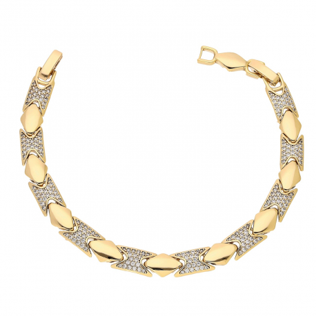BRANSOLETKA POZŁACANA 19-17 CM 7 MM BRYLANTOWA ELEGANCJA XUPING 89263