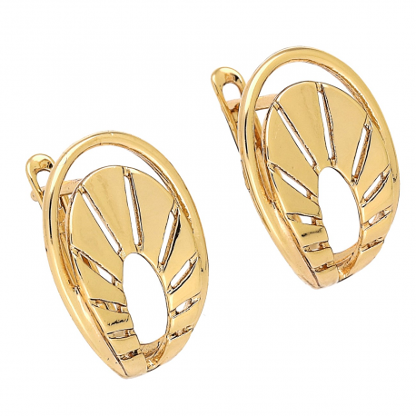 KOLCZYKI POZŁACANE 18/12 MM ZŁOTA ELEGANCJA XUPING 89271