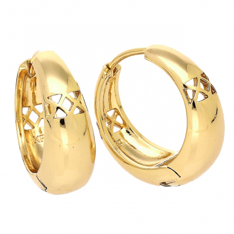 KOLCZYKI POZŁACANE 19/8 MM ZŁOTE TRADYCYJNE XUPING 89294