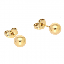 KOLCZYKI POZŁACANE 6 MM ZŁOTA KULKA XUPING 89333