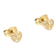 KOLCZYKI POZŁACANE 6/7 MM ZŁOTE SERDUSZKO DIAMENTOWANE XUPING 89335
