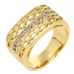 PIERŚCIONEK POZŁACANY 10 MM AŻUROWA ELEGANCJA XUPING 89363