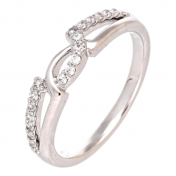 PIERŚCIONEK PLATYNOWANY 4,5 MM ELEGANCKI Z BRYLANTAMI XUPING 89380