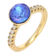 PIERŚCIONEK POZŁACANY 9 MM SAPPHIRE LIGHT DELITE CRYSTAL XUPING 89398