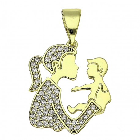 14K ZAWIESZKA POZŁACANA 28/19 MM MAMA XUPING 89533