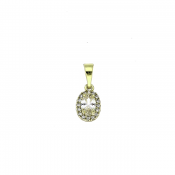 14K ZAWIESZKA POZŁACANA 16/7 MM BRYLANTOWA MARKIZKA XUPING 89534