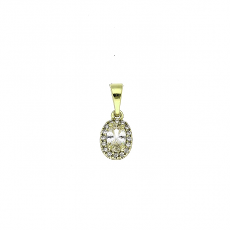 14K ZAWIESZKA POZŁACANA 16/7 MM BRYLANTOWA MARKIZKA XUPING 89534
