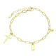 14K BRANSOLETKA POZŁACANA 18+4 CM KRZYŻYK XUPING 89542