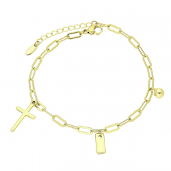 14K BRANSOLETKA POZŁACANA 18+4 CM KRZYŻYK XUPING 89542