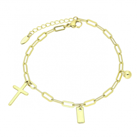 14K BRANSOLETKA POZŁACANA 18+4 CM KRZYŻYK XUPING 89542