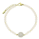 14K BRANSOLETKA POZŁACANA 17+3 CM 10 MM PEREŁ ELEGANCJA XUPING 89543